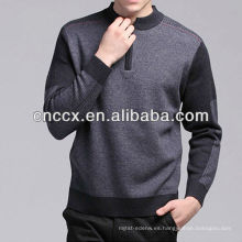 12STC0617 mock turtleneck mens suéter de lana pura